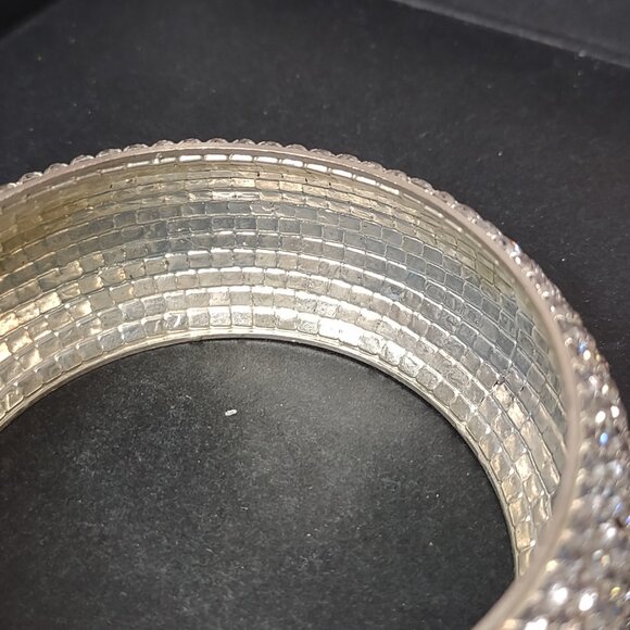 8 Inch Vintage Rhinestone Bangle - Picture 6 of 8